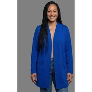 Carolina Belle  Open Front Long Line Cardigan Sweater Knit XL Pockets Casual